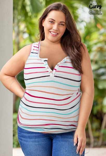 Picture of PLUS SIZE TANK TOP STRIPED